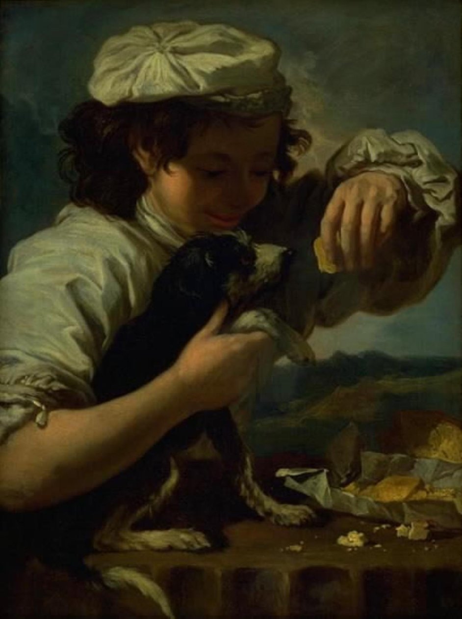 En gutt med en hund (allegori om "smak") av Bernardo Eberhart Keilhau