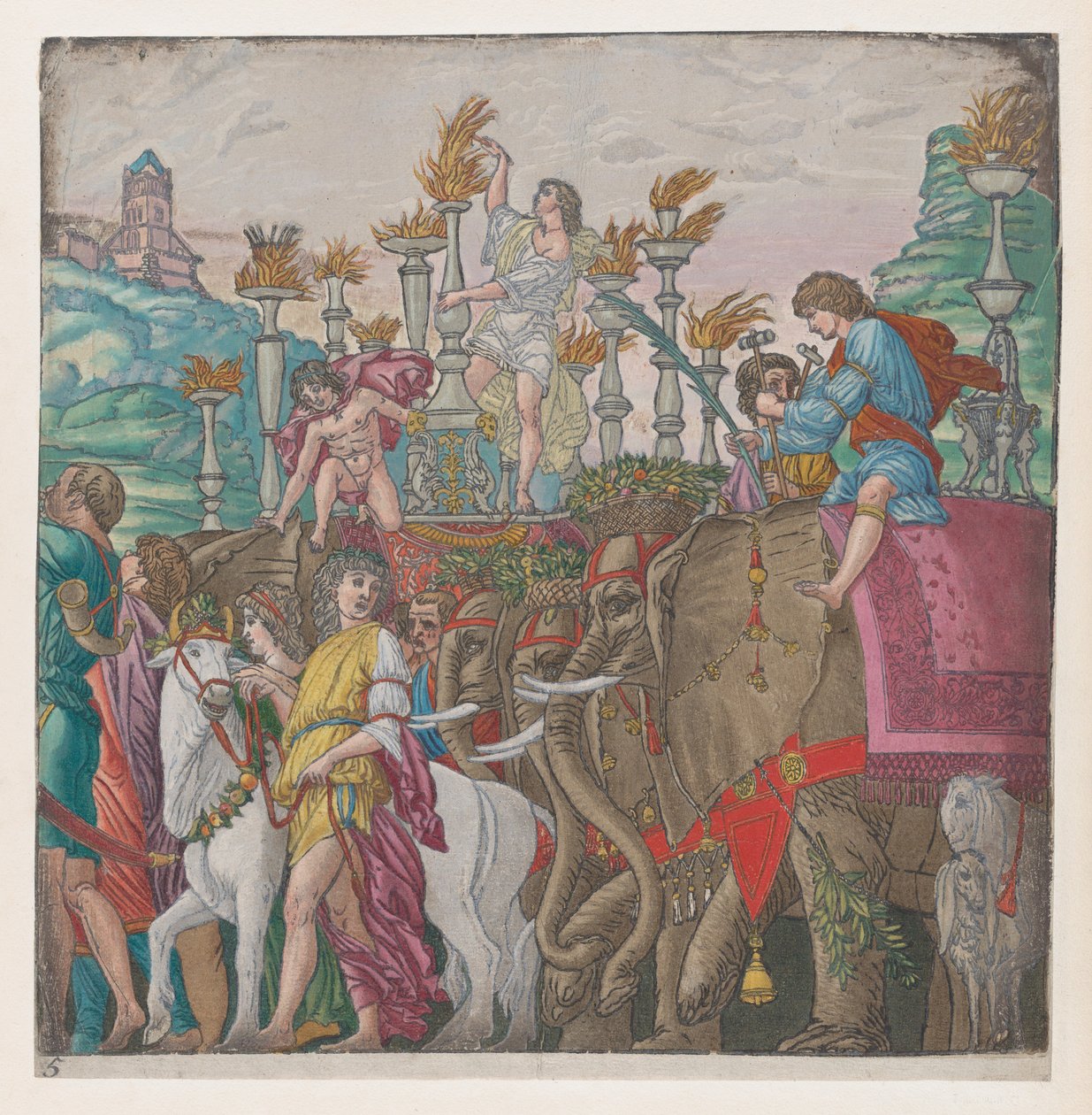 Ark 5: Elephants, fra The Triumph of Julius Caesar, 1599. av Bernardo Malpizzi