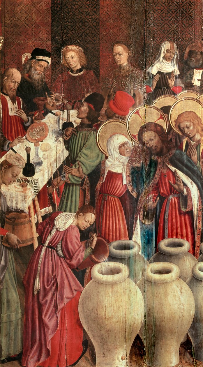 Transfigurasjonens altertavle, detalj av bryllupet til Kana av Bernardo Martorell