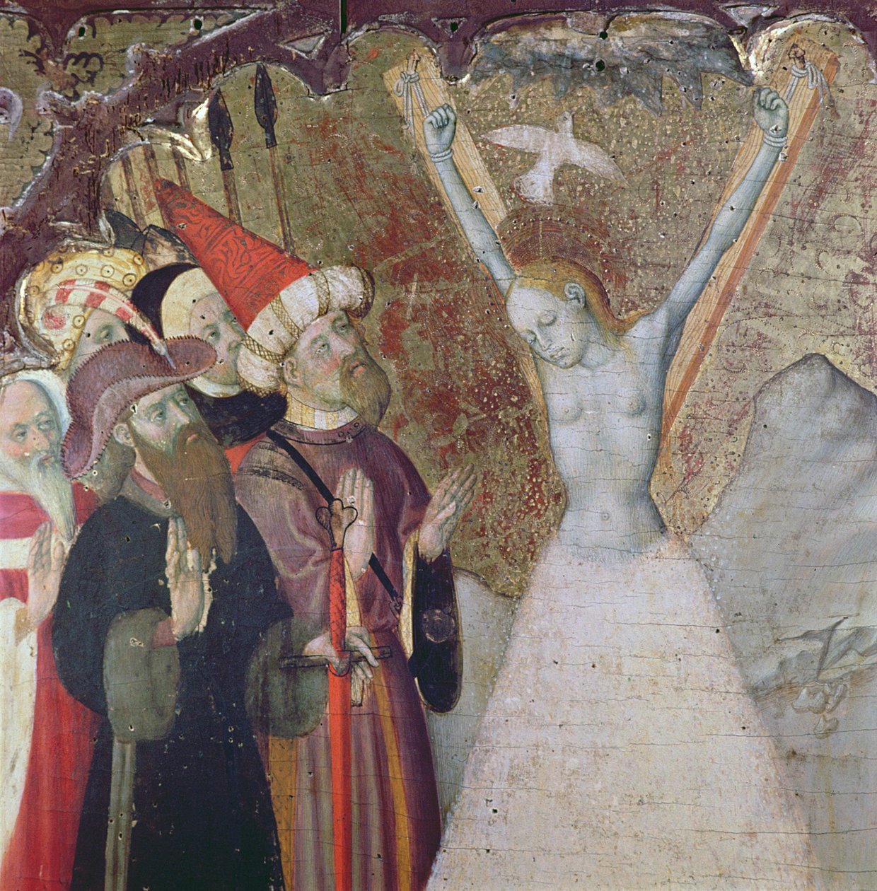 Martyrium of St. Eulalia (tempera og bladgull på panel) (detalj) av Bernardo Martorell
