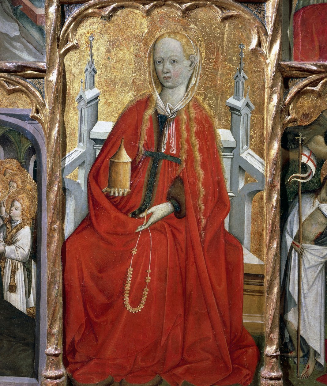 Mary Magdalene, detalj fra altertavlen til St. Maria Magdalene (1437-1452), av Bernat Martorell (ca 1400-1452), malt på tre. Katalansk gotisk kunst. av Bernardo Martorell