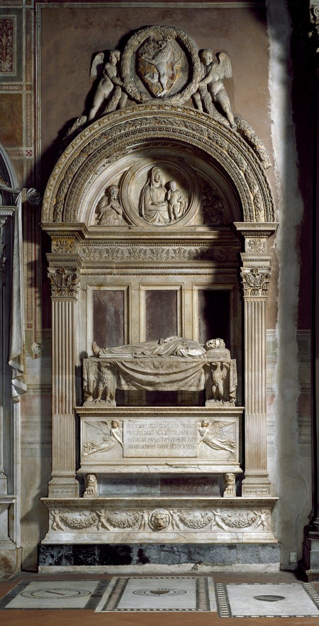 Begravelsesmonument til Leonardo Bruni. Skulptur av Bernardo Rossellino