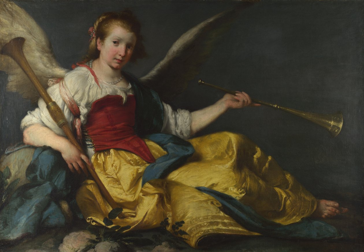 En personifisering av berømmelse, ca. 1635 av Bernardo Strozzi