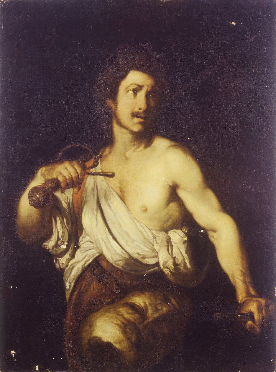 David med Goliats hode, ca. 1635 av Bernardo Strozzi