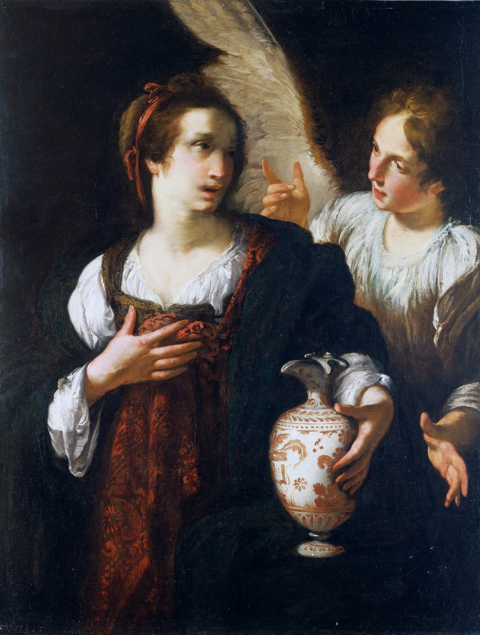 Hagar og engelen, ca. 1630 (Olje på lerret) av Bernardo Strozzi
