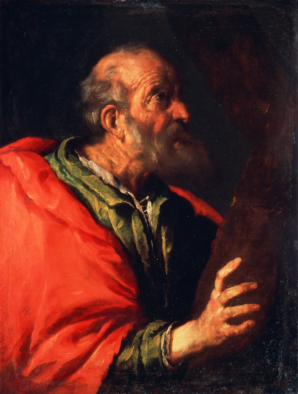 Hodet til en gammel mann, apostelen Peter, 1600-tallet av Bernardo Strozzi