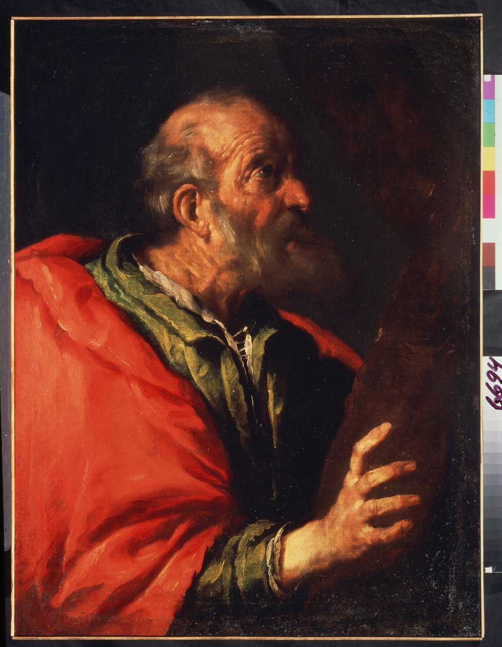 Hodet til en gammel mann, apostelen Peter? av Bernardo Strozzi
