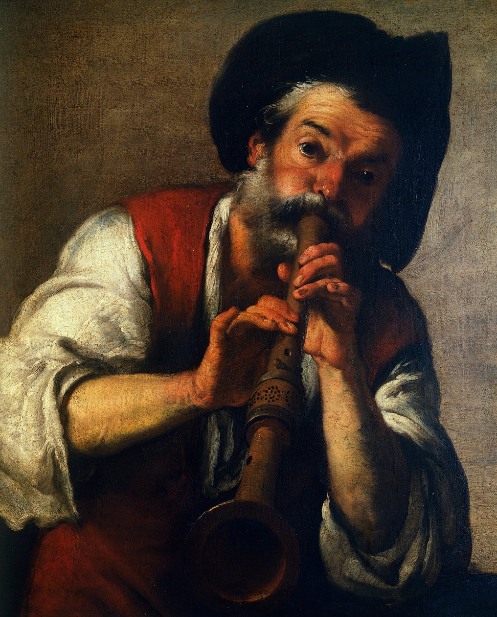 Piper, av Bernardo Strozzi (1581-1644), olje på lerret, 73x61 cm. Italia av Bernardo Strozzi