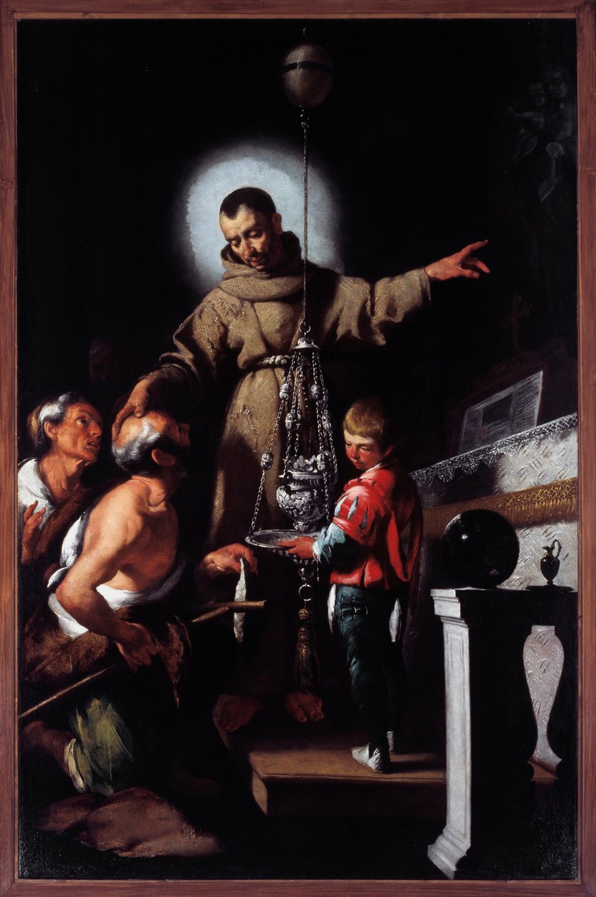 Portrett av Saint Didacus av Alcala (olje på lerret av Bernardo Strozzi
