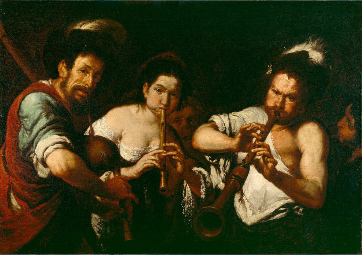 Gatemusikanter, ca. 1630 av Bernardo Strozzi