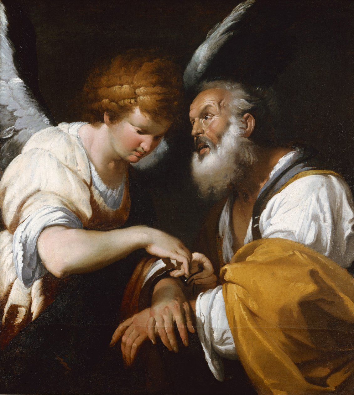 Frigjøringen av Saint Peter, ca. 1635 av Bernardo Strozzi