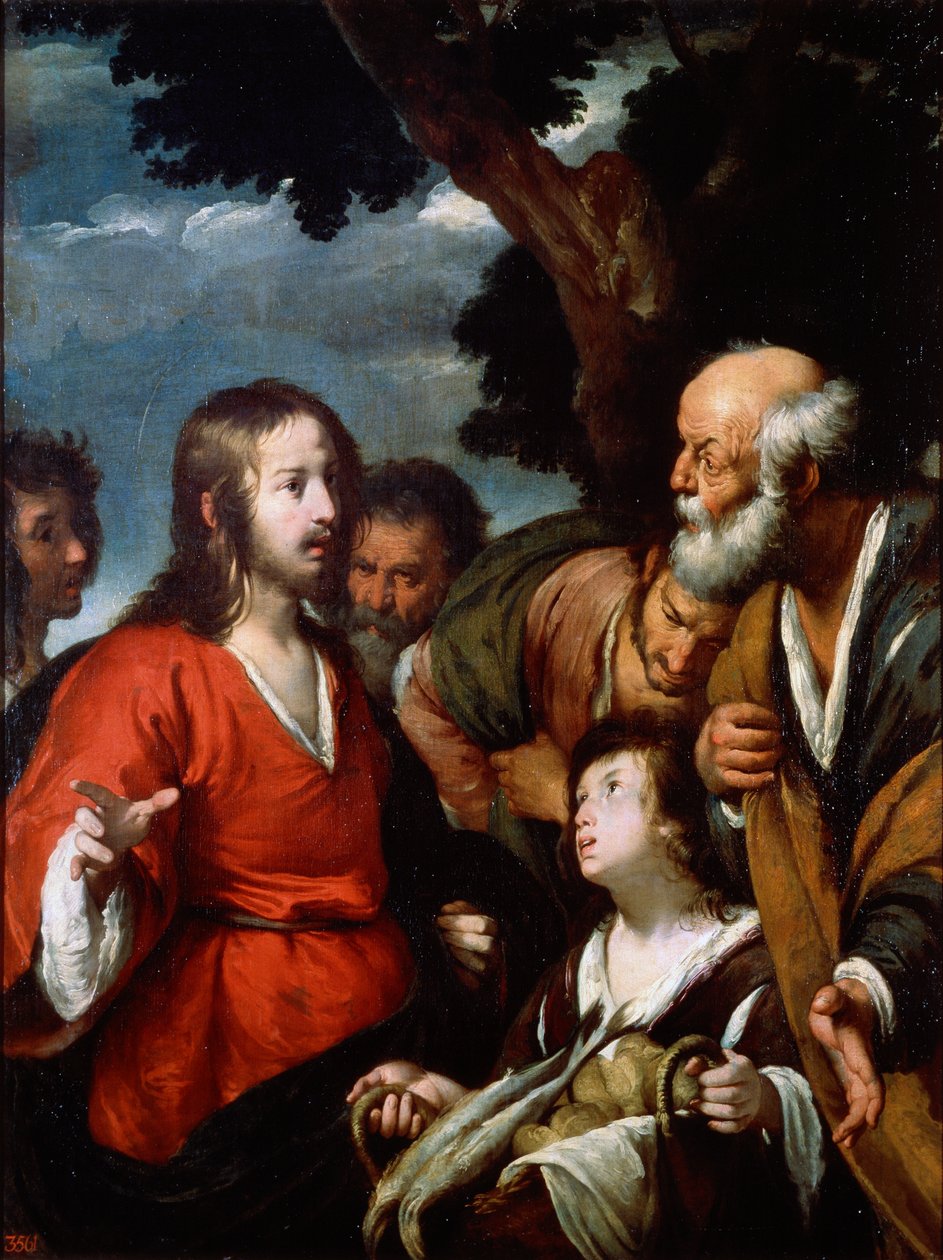 Miraklet med de fem brødene og de to fiskene, etter 1630. av Bernardo Strozzi