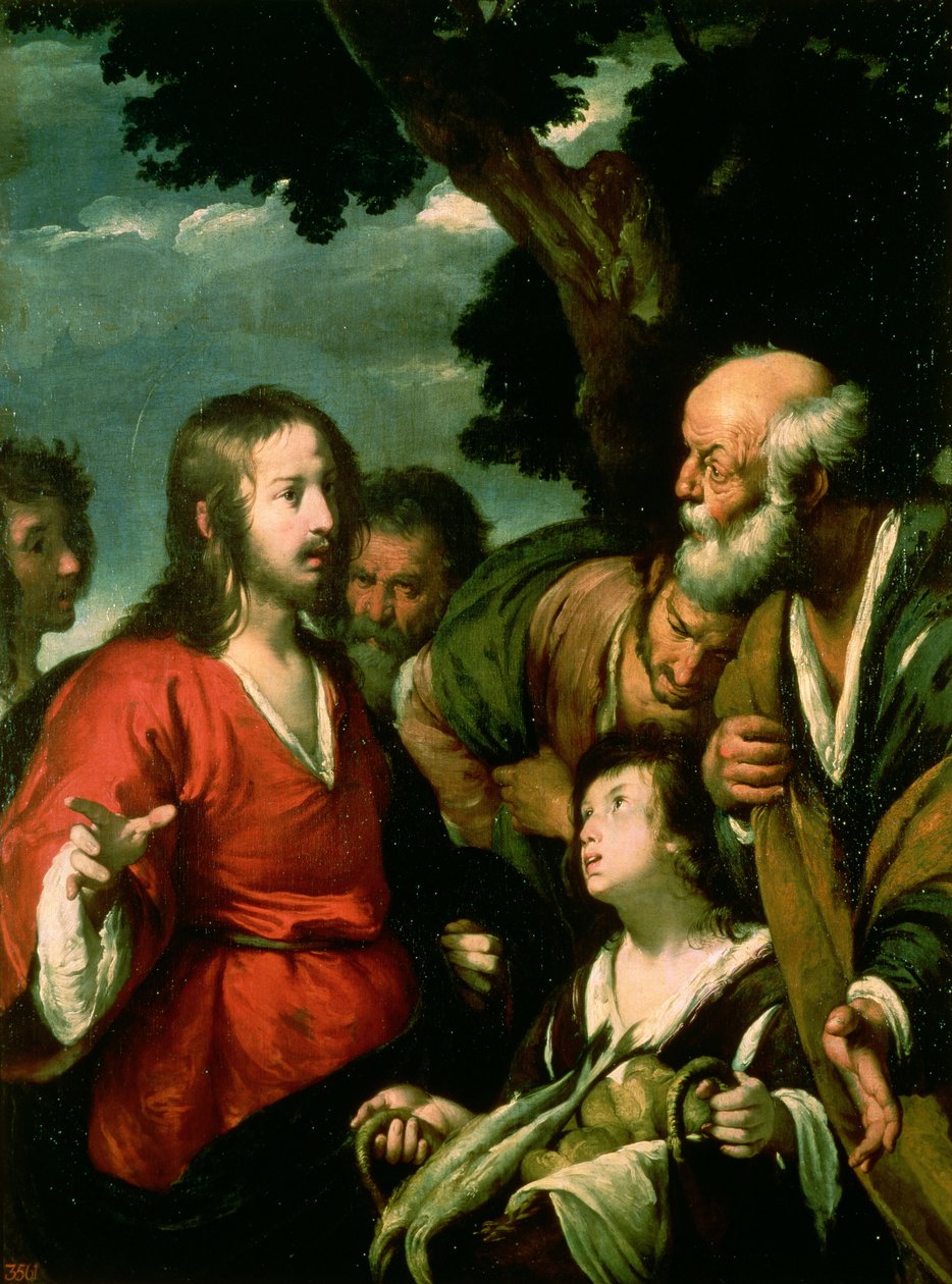 The Miracle of the Loaves and Fishes, ca.1630 av Bernardo Strozzi