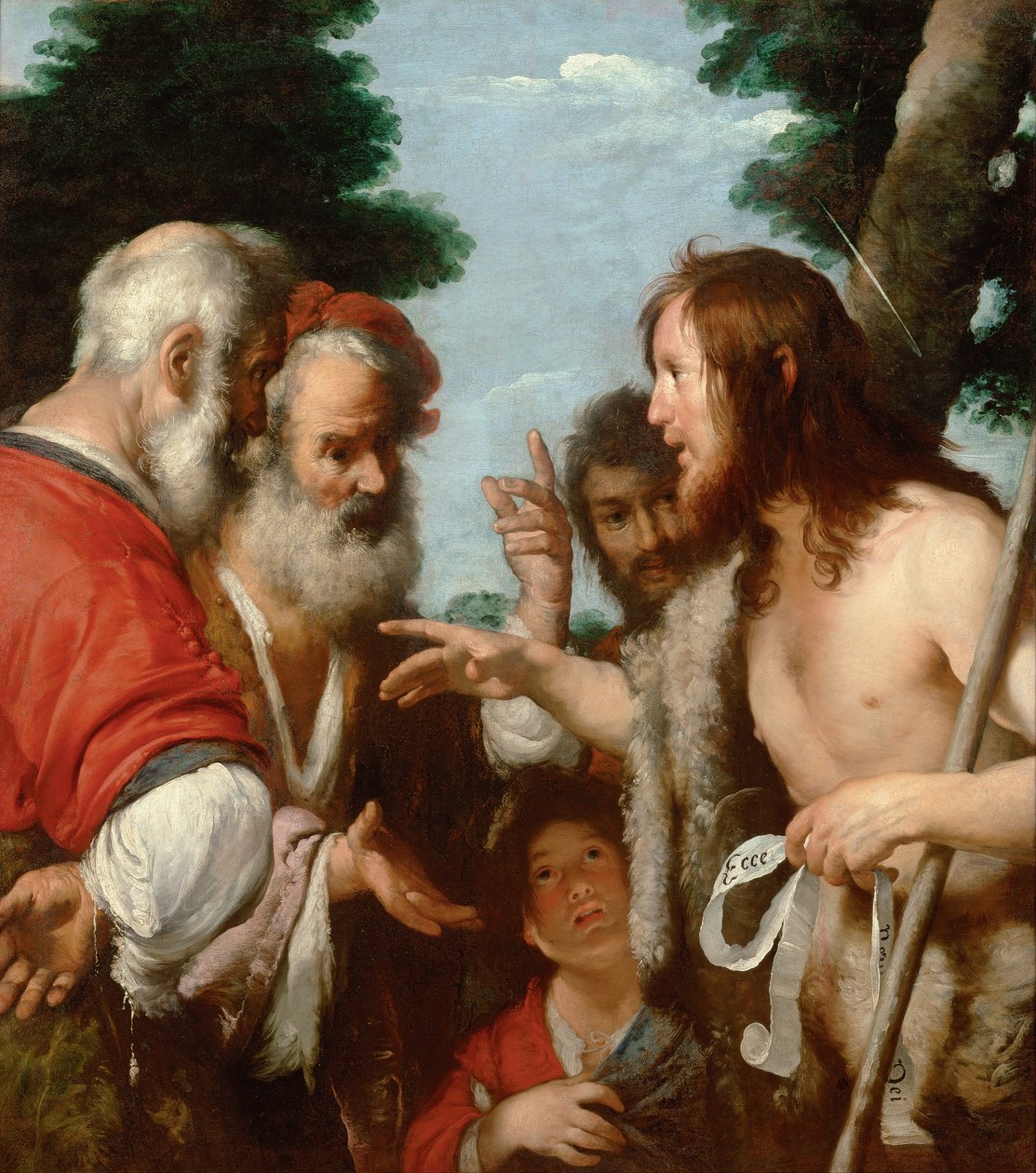 Prekenen til døperen Johannes, ca. 1644 av Bernardo Strozzi
