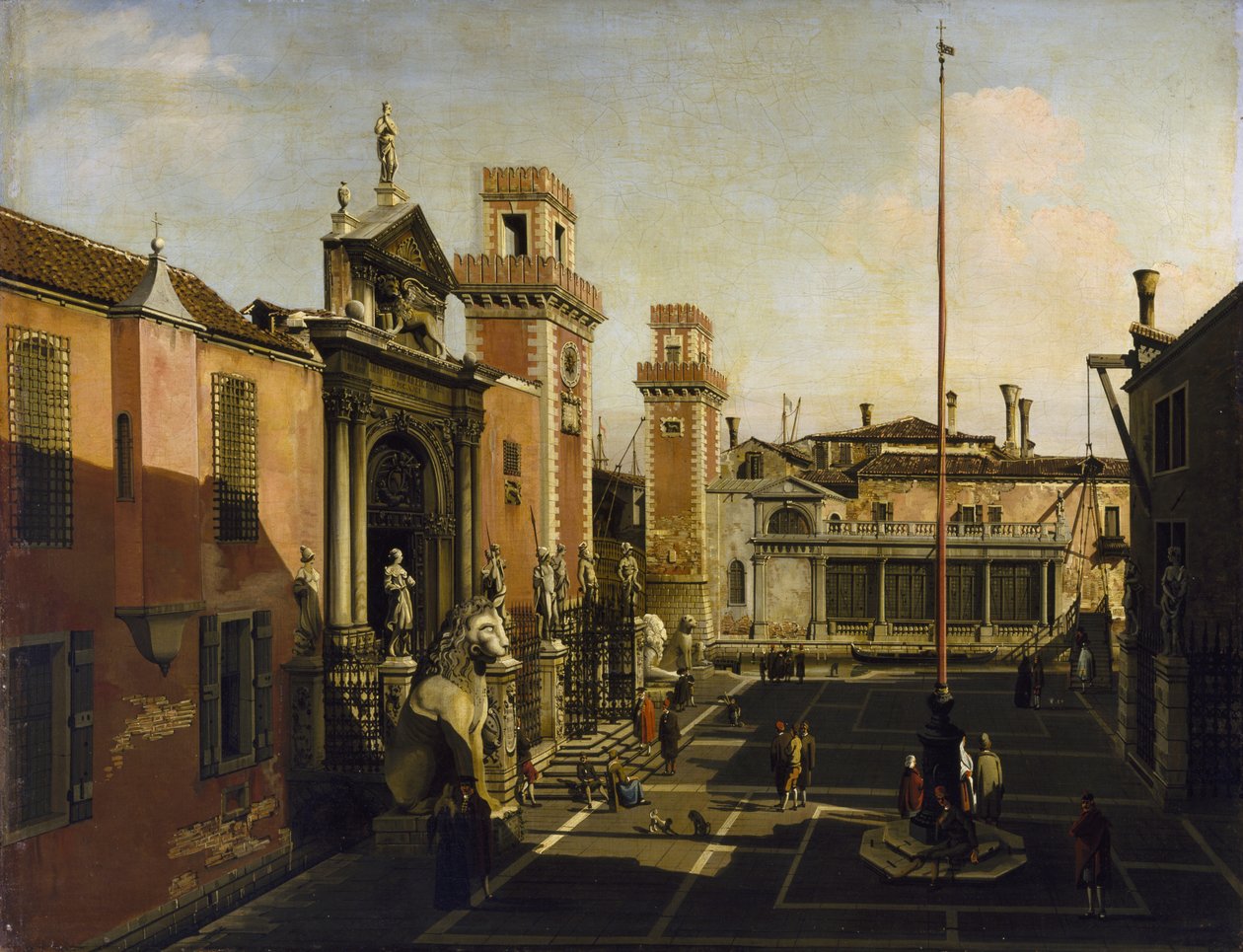 Inngangen til Arsenal, Venezia, ca. 1740-årene av Bernardo after Bellotto