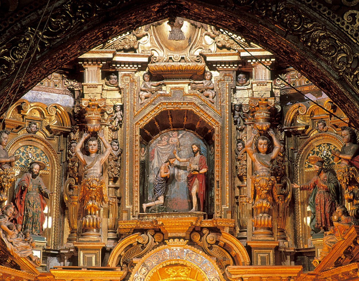 Altertavle av kirken i San Francisco, Quito, Pichincha, Ecuador av Bernardo de Legarda