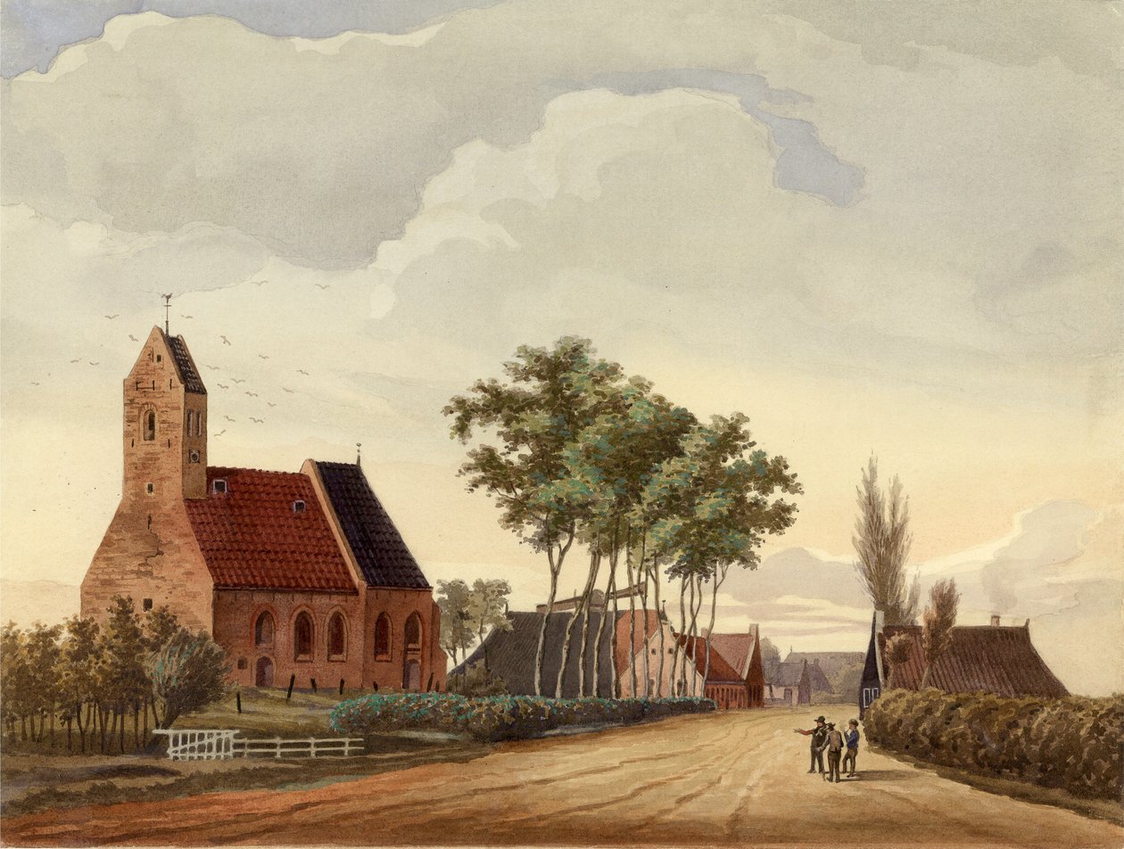 Lutjegast med kirke av Bernardus Bueninck