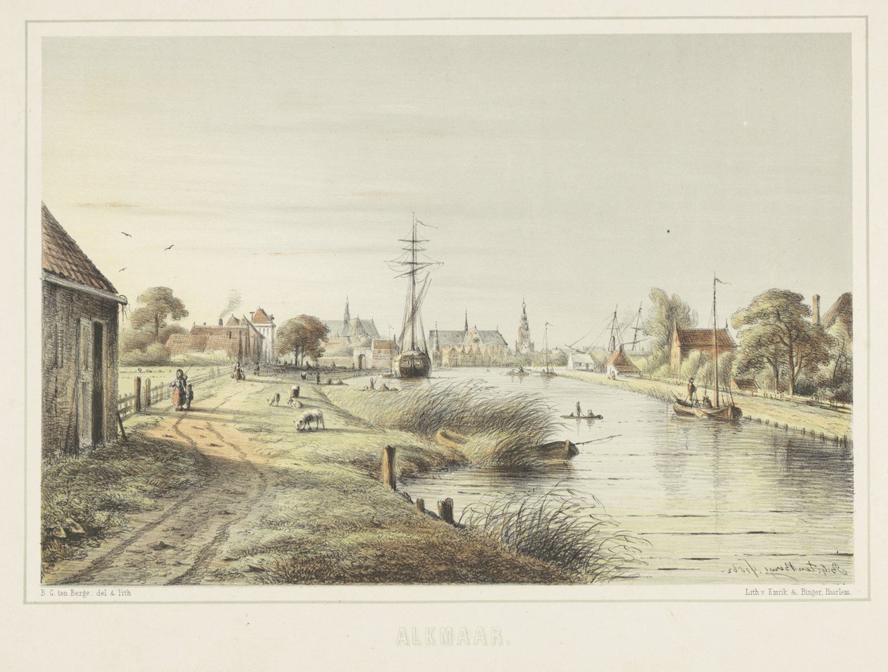 Utsikt over Alkmaar fra Zeglis av Bernardus Gerardus ten Berge