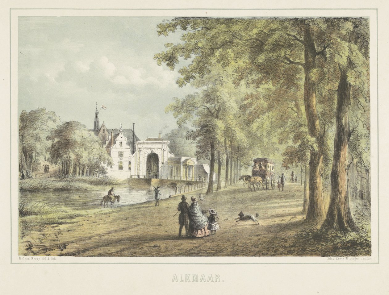 Ansikt i Alkmaar med Laurenskerk av Bernardus Gerardus ten Berge