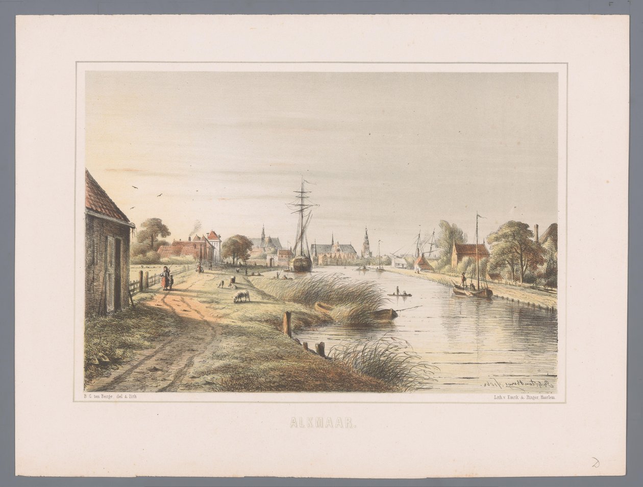 Bybilde i Alkmaar Alkmaar (serietittel på objekt) av Bernardus Gerardus ten Berge