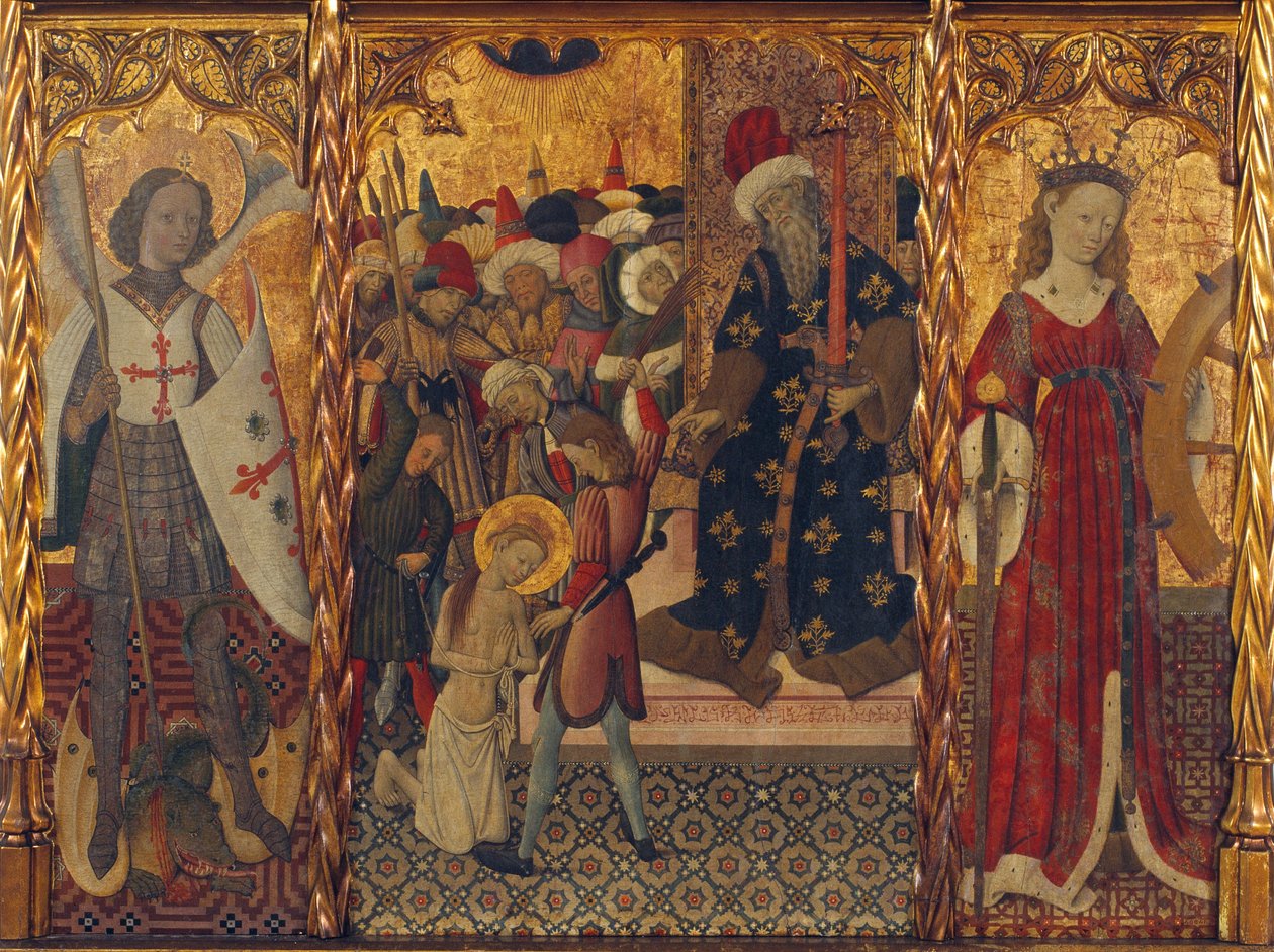 Saint Michael, Martyrdom of Saint Eulalia og Saint Catherine av Bernat Martorelli