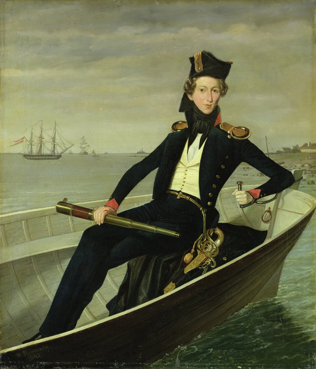 Portrett av en ung dansk sjøoffiser, 1841 av Bernhard Axel Bendixen