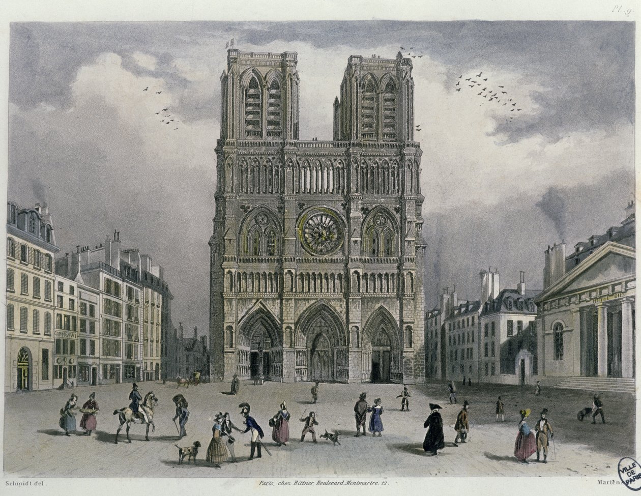 Notre Dame-katedralen, 1832 av Bernhard Schmidt