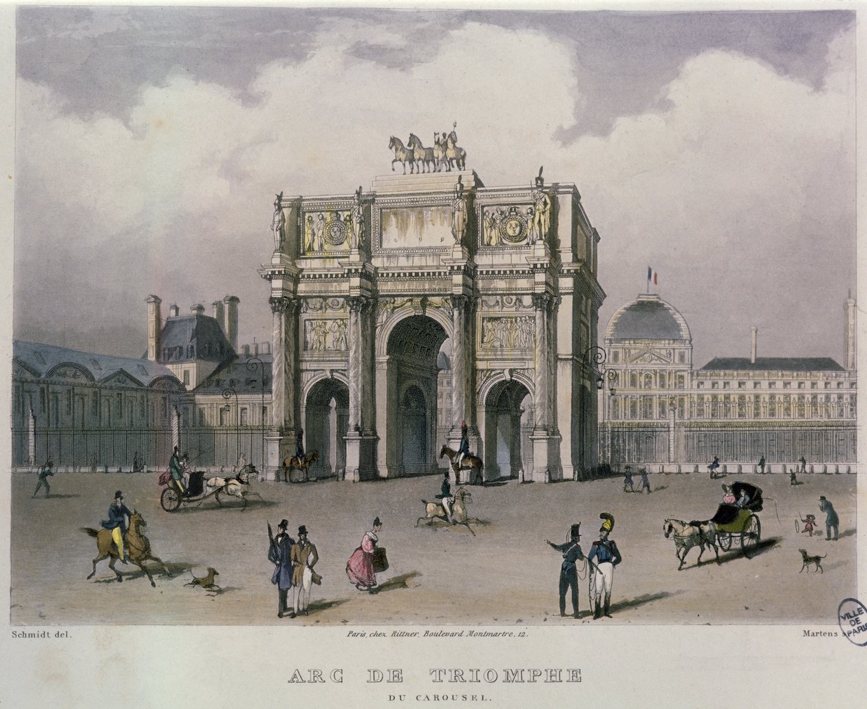 Arc de Triomphe du Carrousel, Paris, 1832 av Bernhard Schmidt