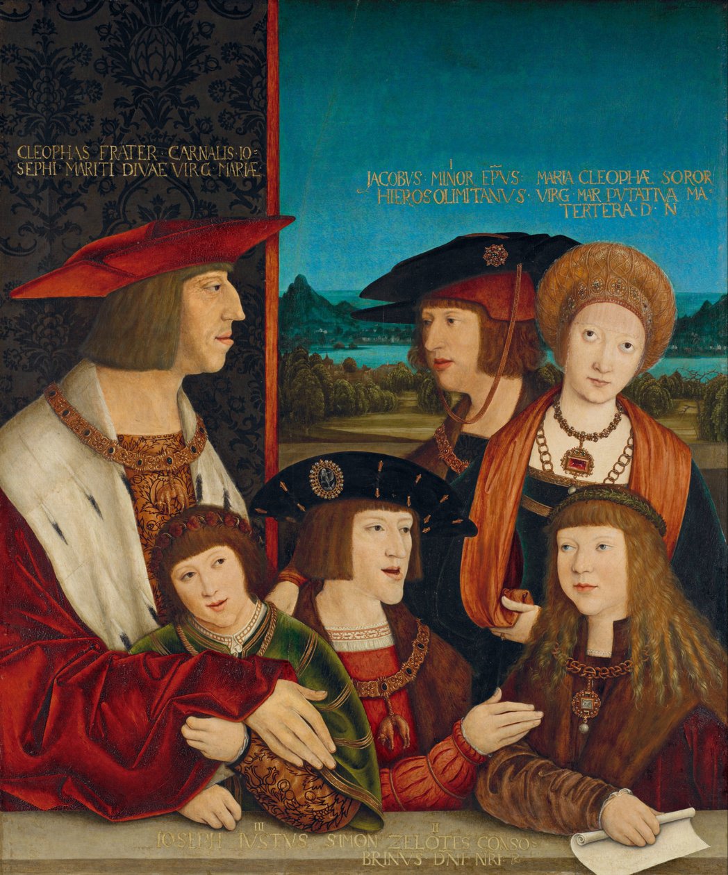 Keiser Maximilian I med familien hans av Bernhard Strigel