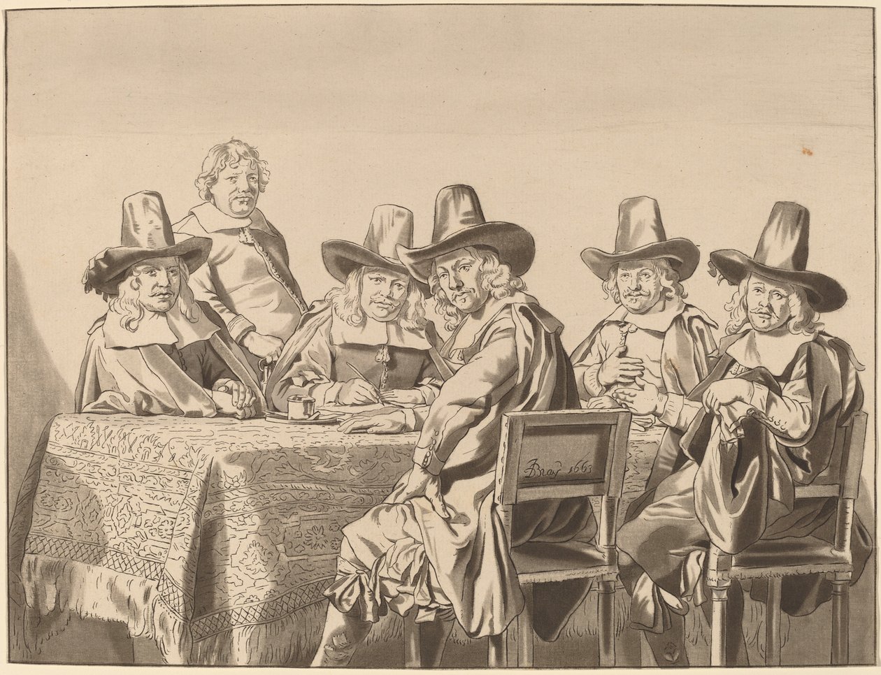 Direktører for Orphan Asylum of Haarlem, 1777, publisert 1786. av Bernhard Schreuder