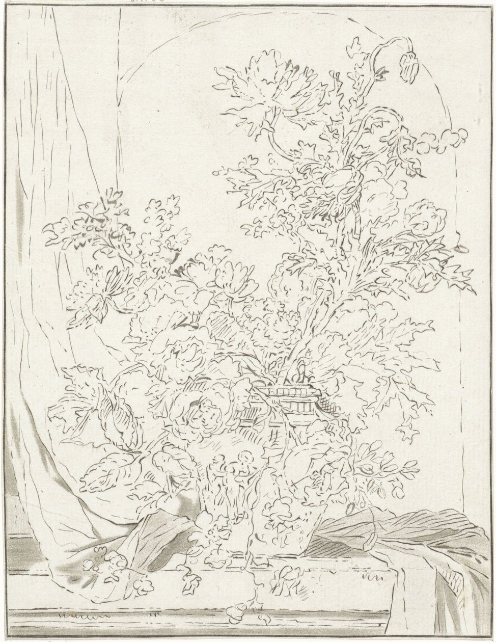 Vase med blomster til en nisje av Bernhard Schreuder