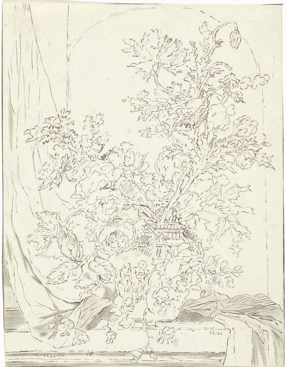 Vase med blomster til en nisje av Bernhard Schreuder