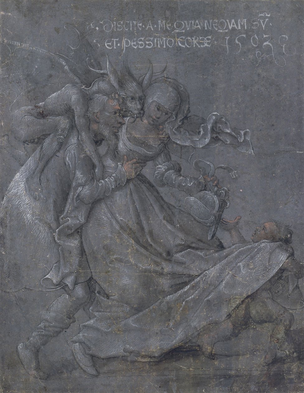 Par elskere med djevelen og amor, 1503 av Bernhard Strigel
