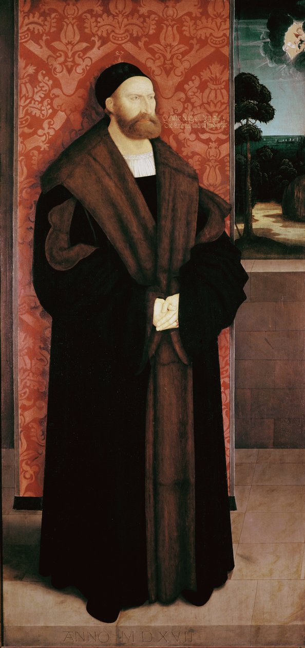 Portrett av Conrad Rehlinger og hans barn. Detalj (olje på tre av Bernhard Strigel