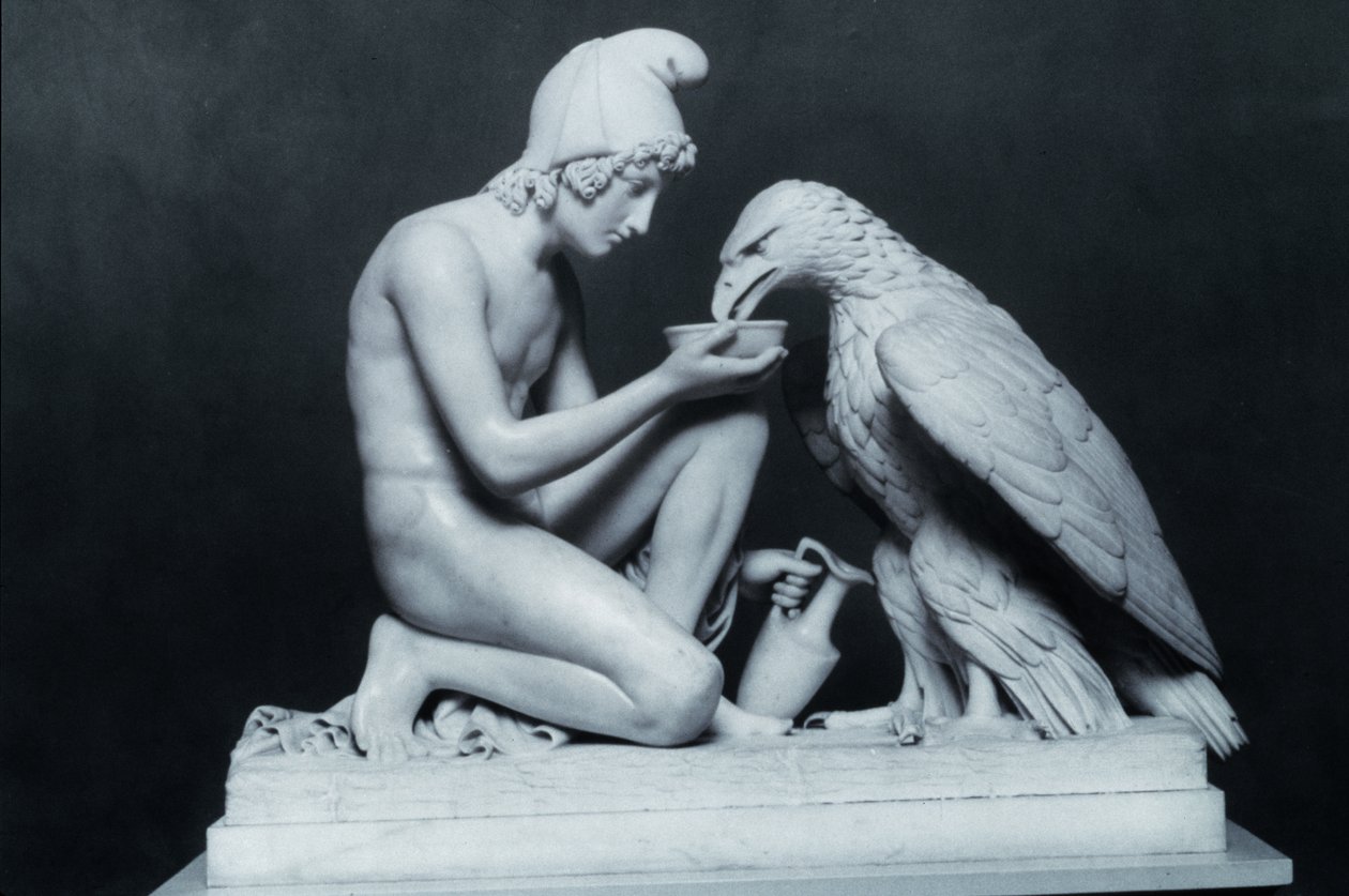 Ganymedes med Jupiters ørn, 1817 (marmor) av Bertel Thorvaldsen