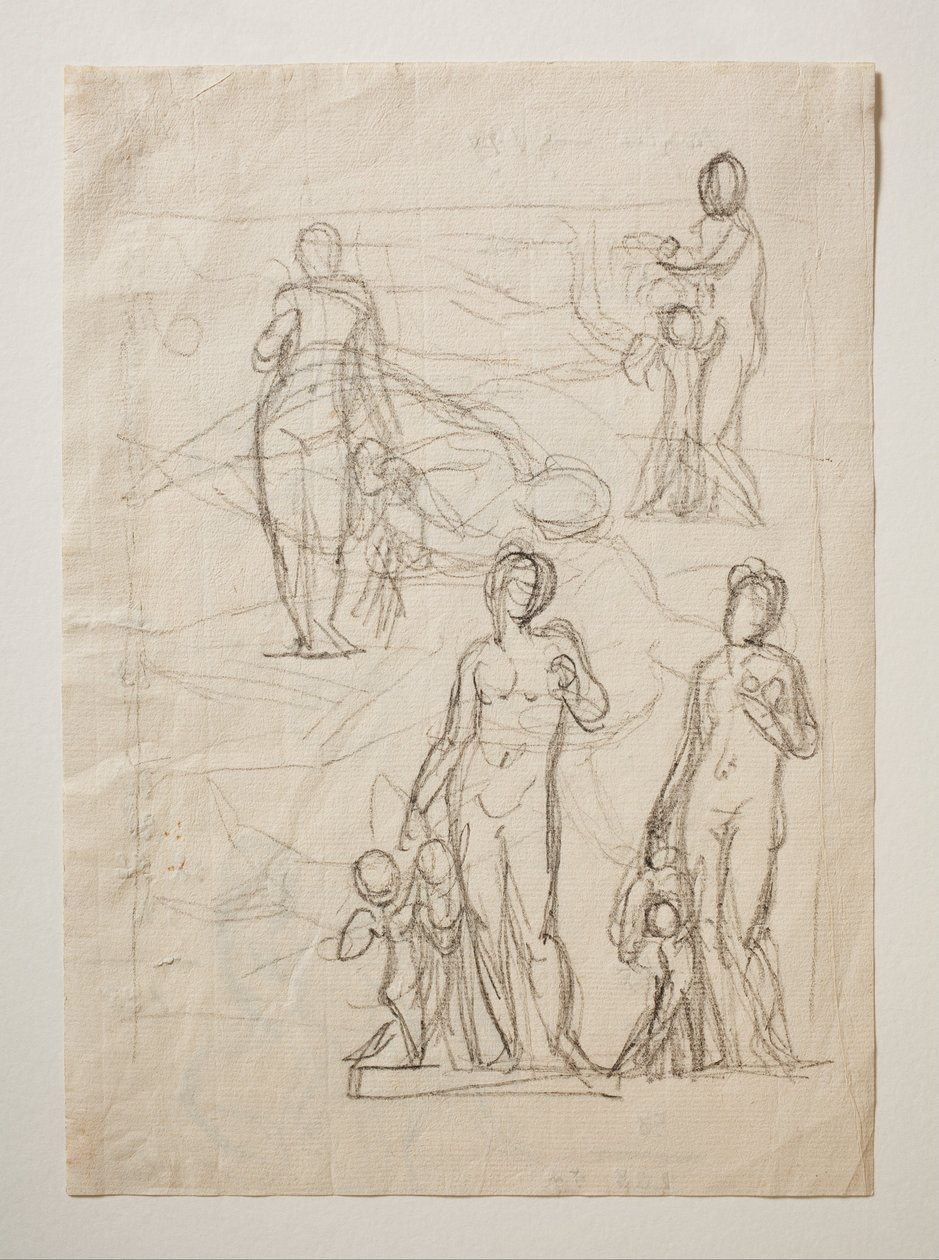 Venus og Amor. Amor piler smidd i Smithy Vulcan av Bertel Thorvaldsen