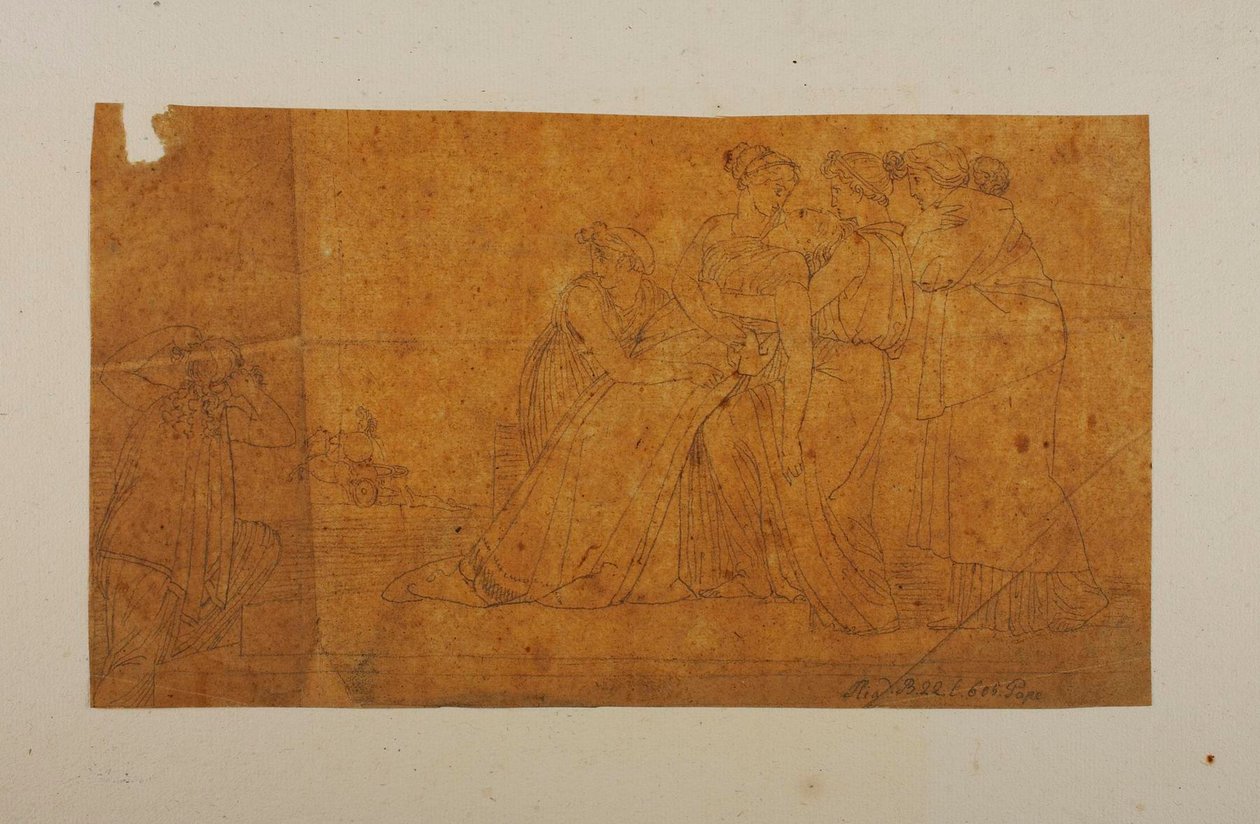Andromache ohnmächtig beim Anblick von Hektors Leiche av Bertel Thorvaldsen