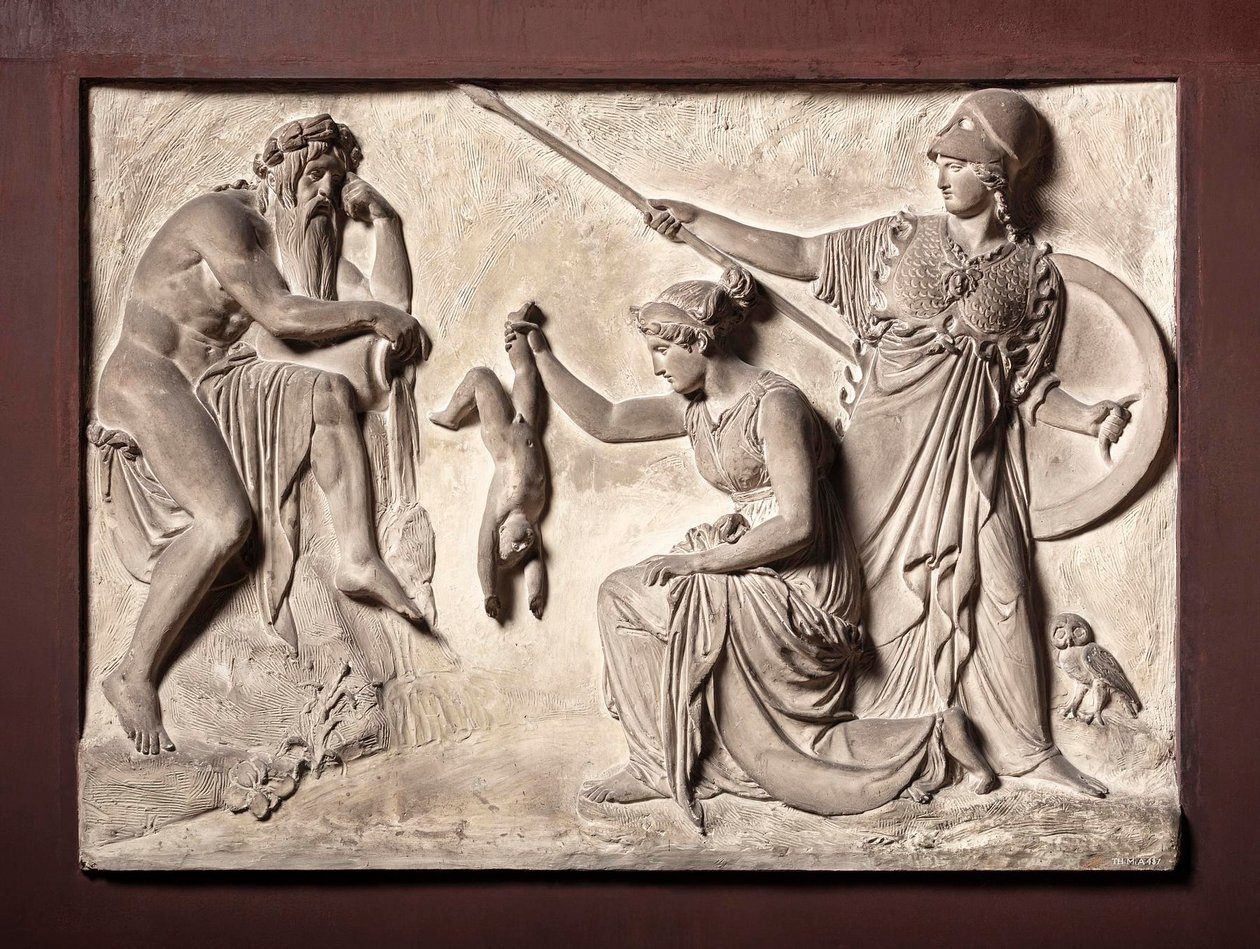Thetis dypper Akilles i elven Styx av Bertel Thorvaldsen