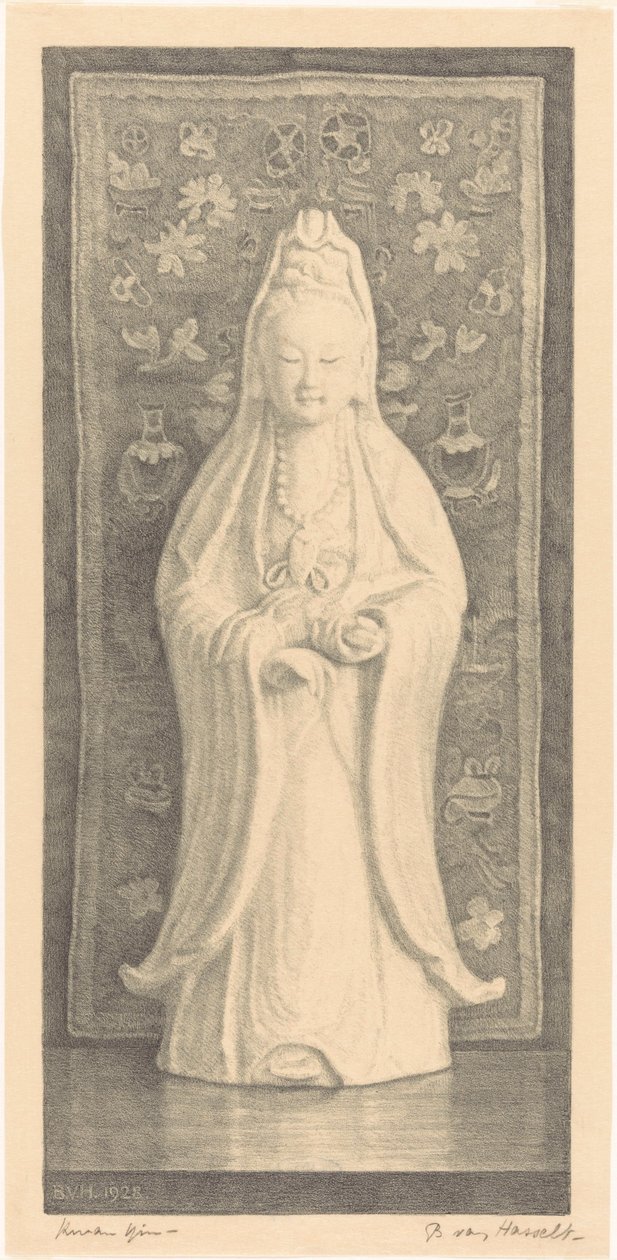 Kwan Yin (original tittel på objekt) av Bertha van Hasselt (signed by artist)