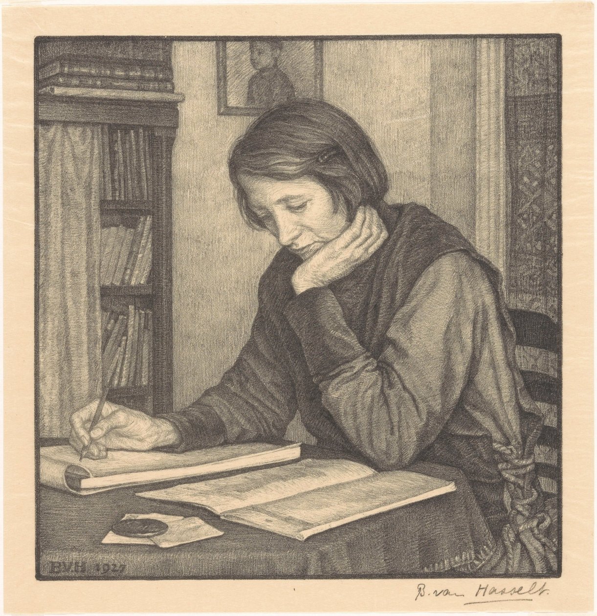 Portrett av Sanne Bruinier av Bertha van Hasselt (signed by artist)