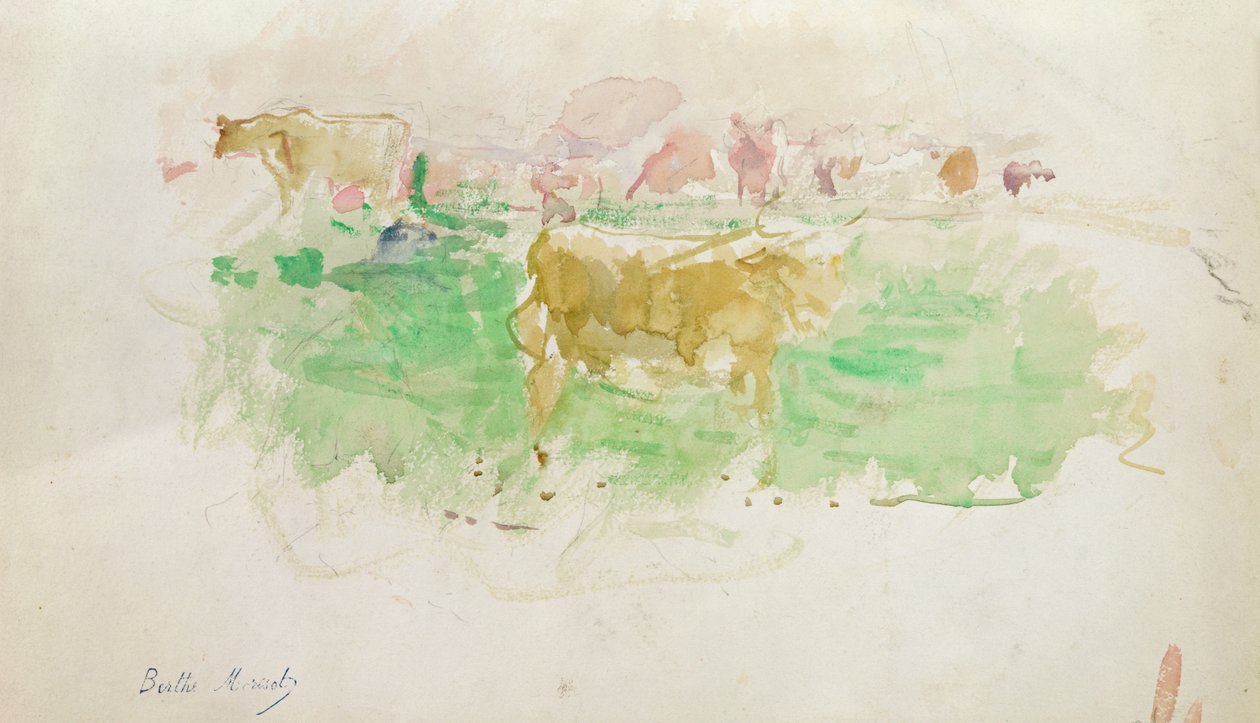 Kyr i Normandie, 1880 av Berthe Morisot