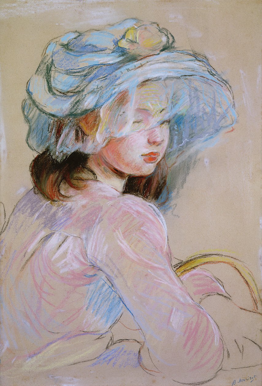 Girl Carrying a Basket, 1891 (pastell på papir) av Berthe Morisot