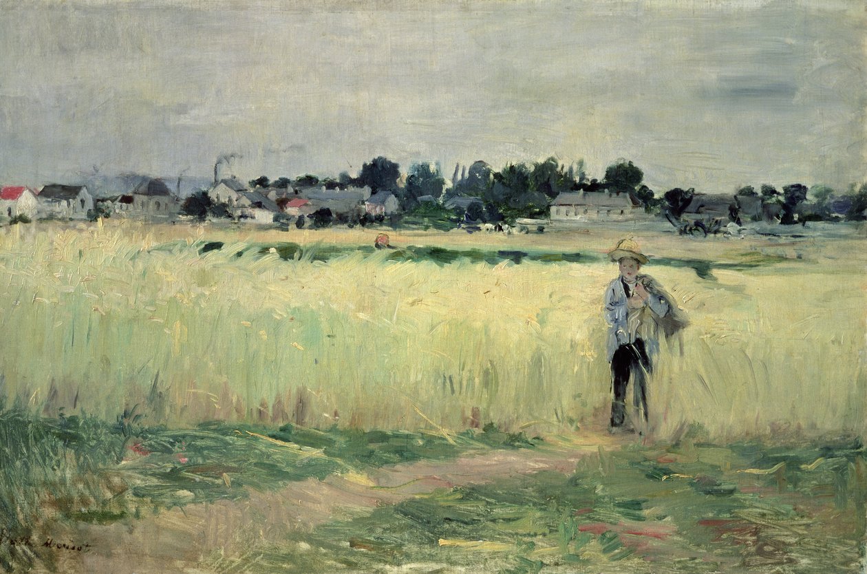 I Wheatfield ved Gennevilliers, 1875 av Berthe Morisot