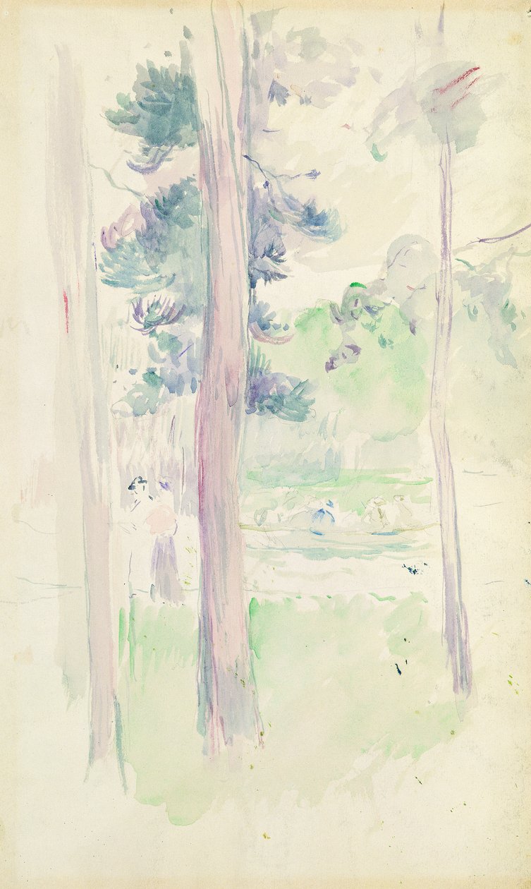 Furu ved innsjøen, 1893 av Berthe Morisot