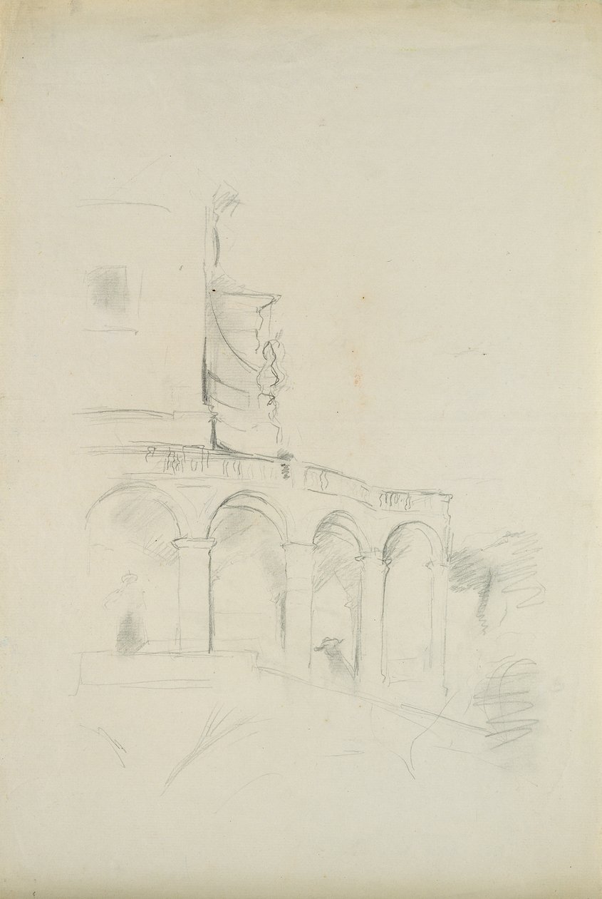 Villa i Saint-Pons i Nice, 1889 (grafitt på papir) av Berthe Morisot