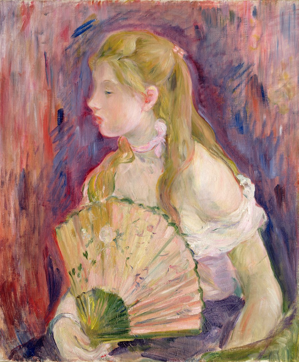 Ung jente med fan, 1893 av Berthe Morisot