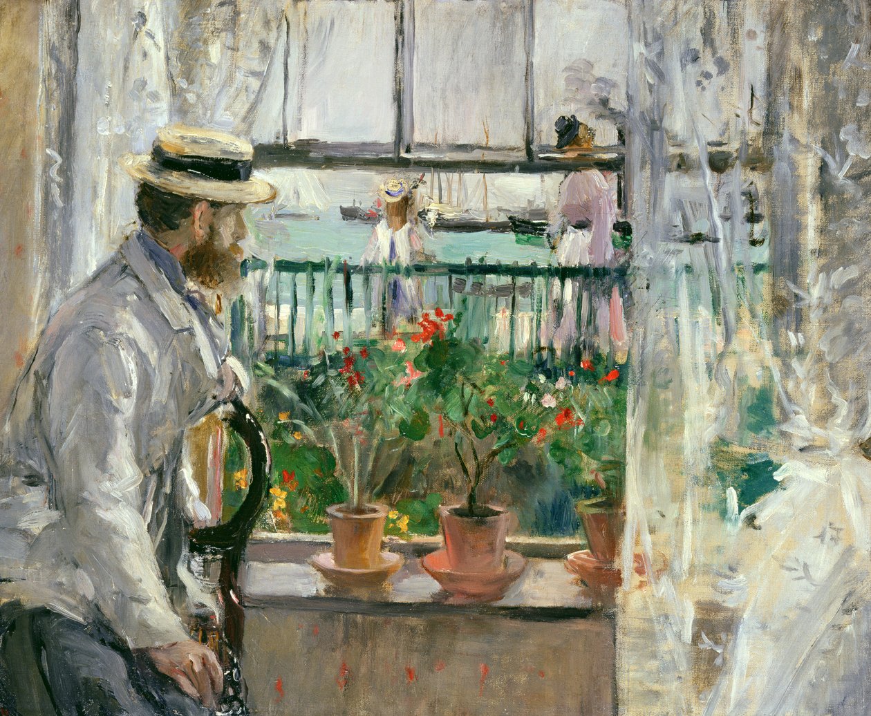 Eugene Manet (1834-92) på Isle of Wight (olje på lerret) av Berthe Morisot