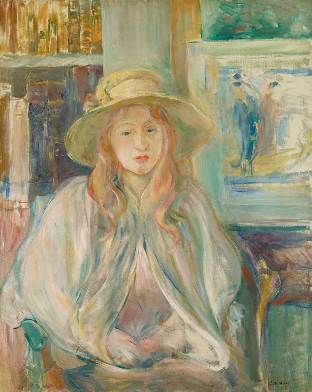 Jente med stråhatt Jente med stråhatt, 1892. av Berthe Morisot