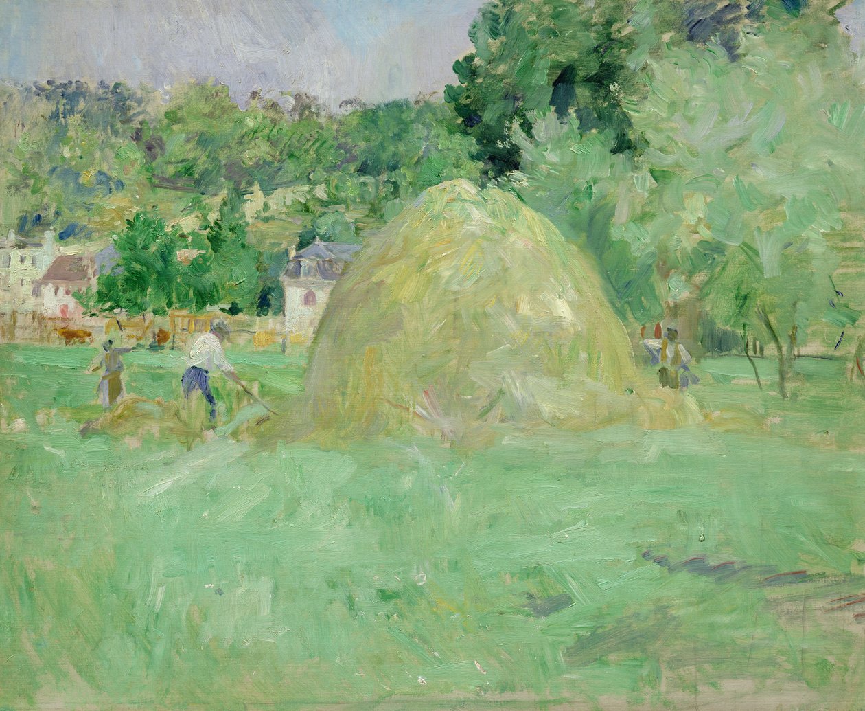 Høystakker ved Bougival, 1883 av Berthe Morisot
