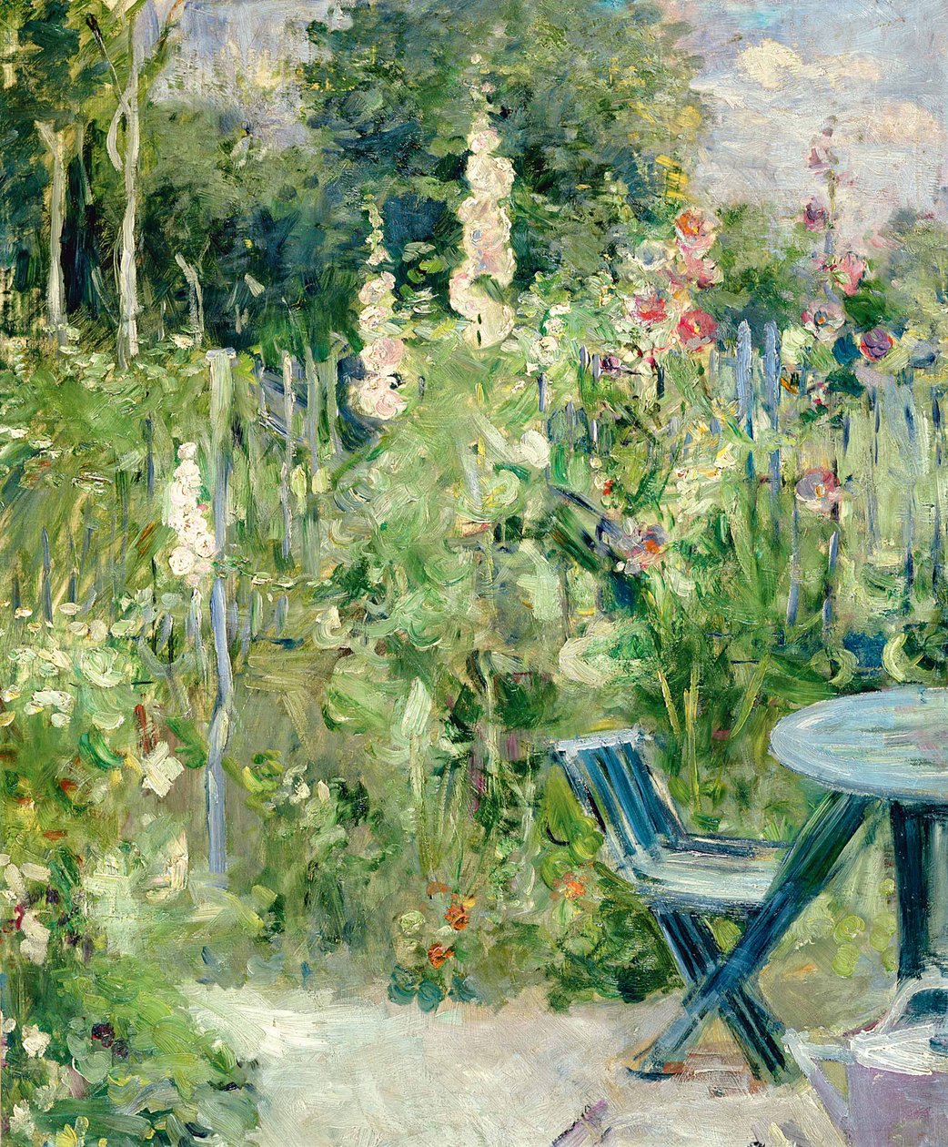 Stokroser Roses trémières, 1884 av Berthe Morisot